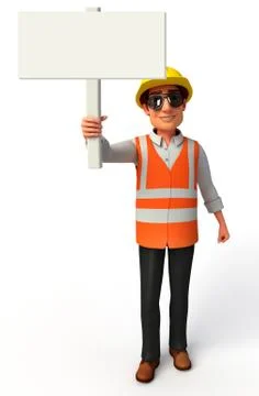 Worker with sign Stock Photos