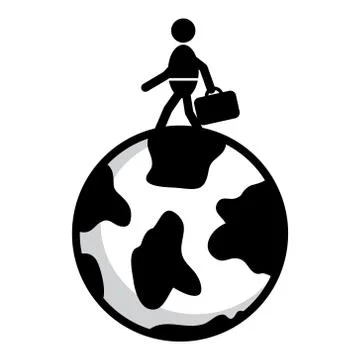 A Worker Simple Monochrome Illustration Stock Illustration