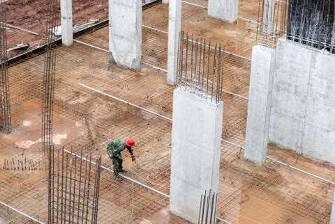 Worker in site construction building. Stock Photos