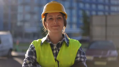 Worker on Site Displaying Dedication and Strong Skills in the Industry Stock Footage 311860860