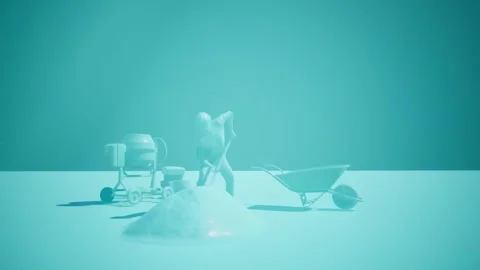 Worker on Site using a Pneumatic Drill Video stock 241117868