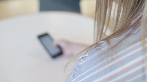 Worker Sits In Modern Office Cafe Video stock 122935146