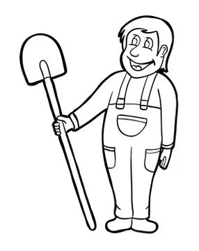 Worker with smile Stock Illustration