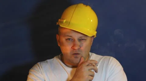 Worker smoking Stock Footage 8966623