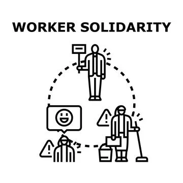 Worker solidarity concept for union strength Stock Illustration
