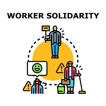 Worker solidarity concept for union strength Stock Illustration