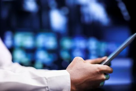 Worker solving server issues Foto stock