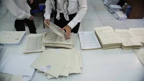 Worker sorting and organizing documents Stock Footage 301601726