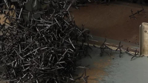 Worker Sorting Scrap Metal Nails By Hand Inside Plastic Recycling Factory Stock Footage 343893180