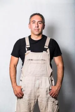 Worker specialist plumber, engineer or constructor on white background Foto stock