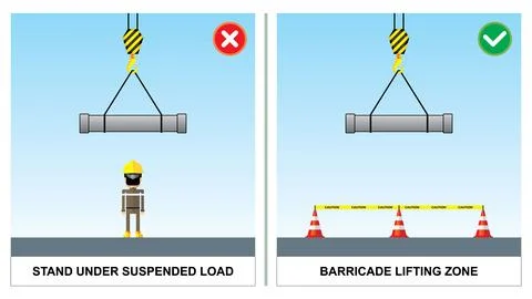 Worker Stand Under Suspended Load Stock Illustration
