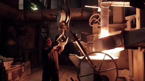 Molten Metal Factory Stock Video Footage