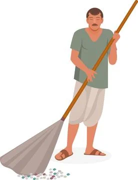Worker, Street cleaner Stock Illustration