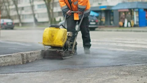 Road Construction Worker Stock Video Footage | Royalty Free Road ...