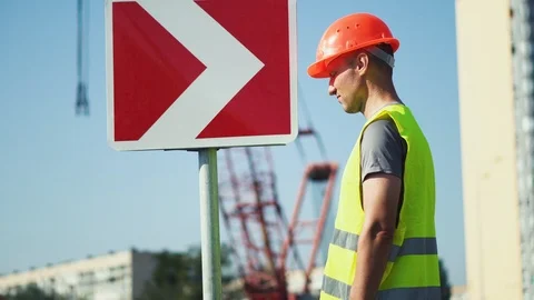 Worker in stress at a construction site after hard work beats his head  Stock Footage 115918971