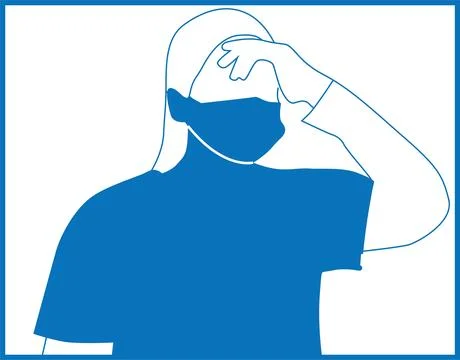 Worker stressed blue  icon, workload icon blue  vector Illustrazione stock