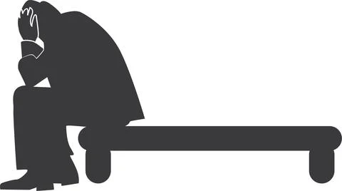 Worker stressed icon, workload icon black vector Stock Illustration