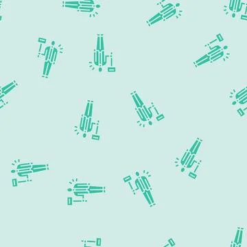 Worker on strike protest glyph seamless pattern Stock Illustration