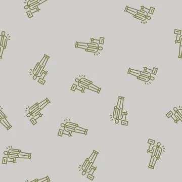 Worker on strike protest line seamless pattern Stock Illustration