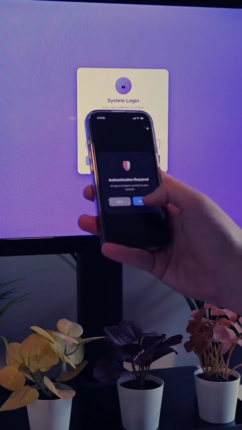 Worker Struggles with Two Factor Authentication Stock Footage 325458631