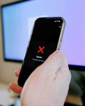 Worker Struggles with Two Factor Authentication Stock Photos