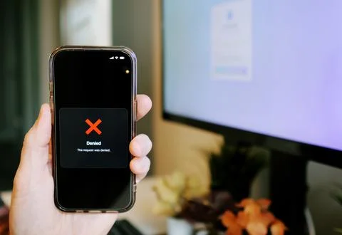 Worker Struggles with Two Factor Authentication Stock Photos