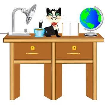 Worker table Stock Illustration