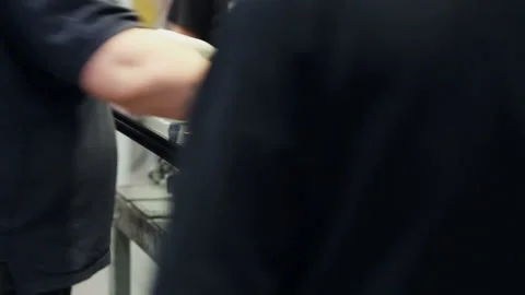 Worker takes packet windows. Production of Thermopanes Stock Footage 199486731