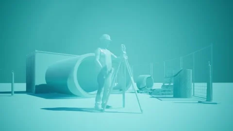 Worker Taking Measurement on Site Video stock 240861413