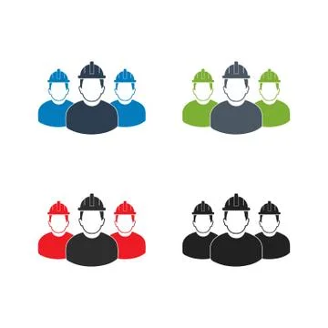 Worker team Icon Set. Flat style vector EPS. Stock Illustration