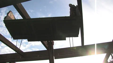 Worker on Telehandler in Bright Sunlight at Deconstruction Site in Bonner Stock Footage 134203500