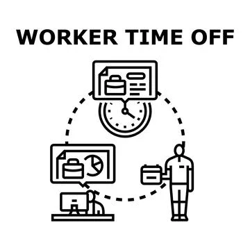 Worker time off period planning and vacation concept Stock Illustration