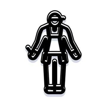 Worker with tool belt icon depicting a professional occupation Stock Illustration