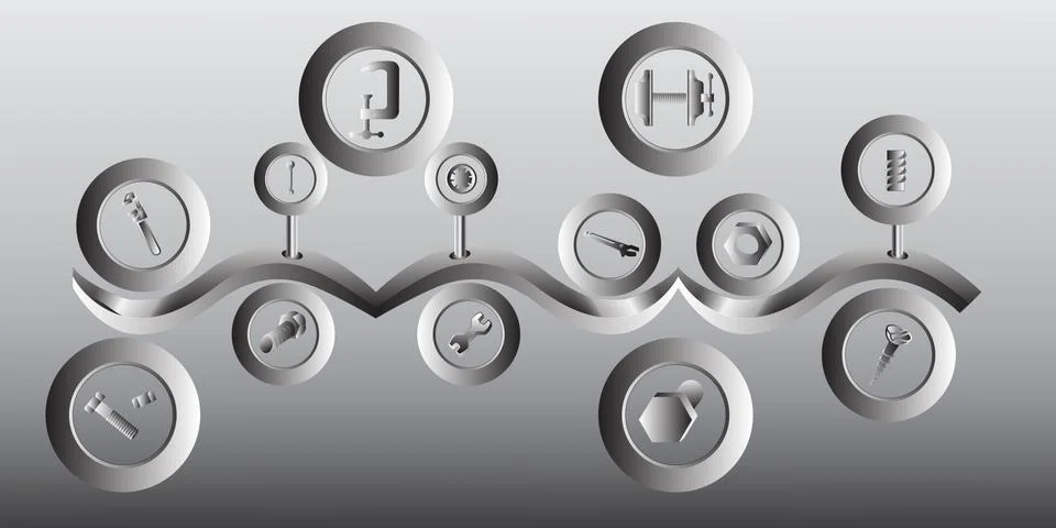 Worker tool icon set Stock Illustration