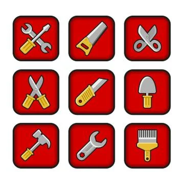 Worker tools icons Stockillustratie