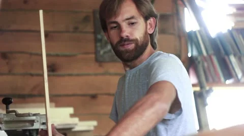 A worker tries on the Board Stock Footage 66445987