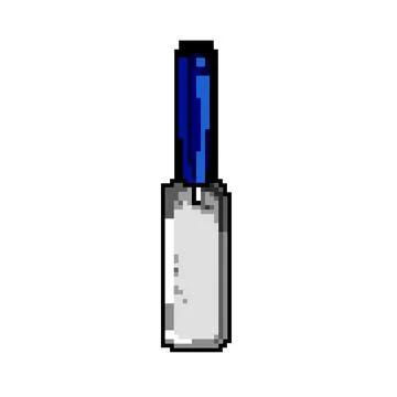 Worker trowel cement game pixel art vector illustration Stock Illustration
