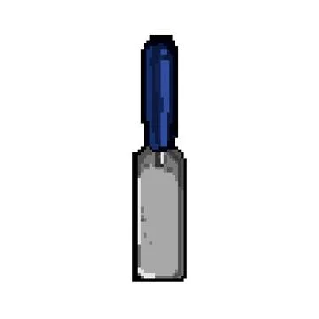 Worker trowel cement pixel art vector illustration Stock Illustration
