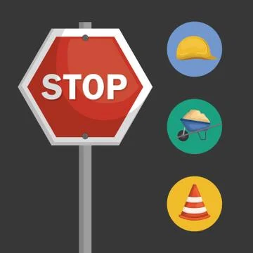 Worker under construction place vector illustration Stock Illustration