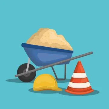 Worker under construction place vector illustration Illustrazione stock