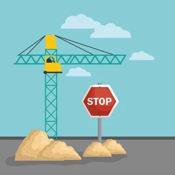 Worker under construction place vector illustration Stock Illustration