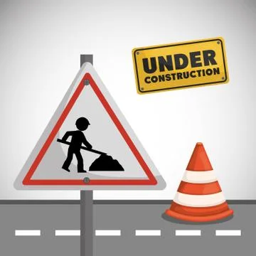Worker under construction place vector illustration Stock Illustration