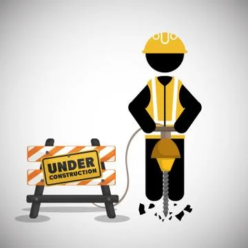 Worker under construction place vector illustration イラスト素材
