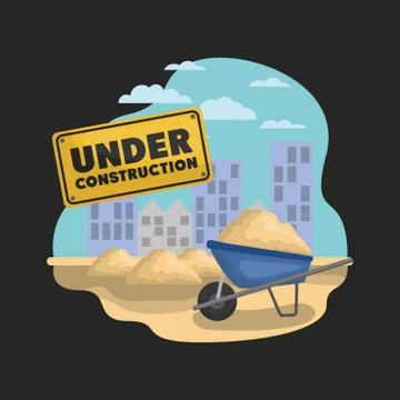 Worker under construction place vector illustration Stock Illustration