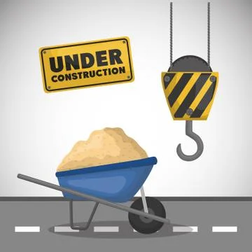 Worker under construction place vector illustration Stock Illustration