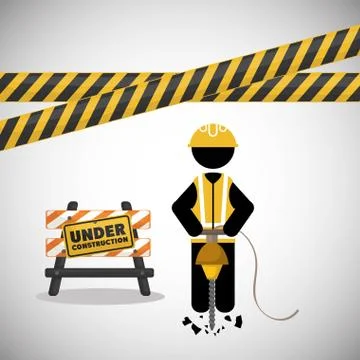 Worker under construction place vector illustration Stock Illustration