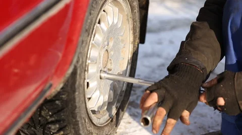 Worker untwists wheel Stock Footage 59149909