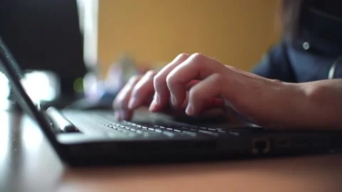 Worker use notebook computer work for social distancing meeting online Stock-Footage 234502671