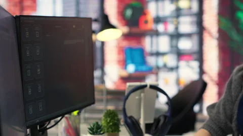 Worker uses AI chatbot system to guide through problem solving tasks Stock Footage 308671693