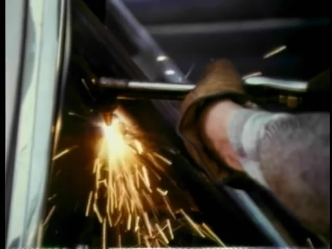 Worker using a blow torch Stock Footage 260255309